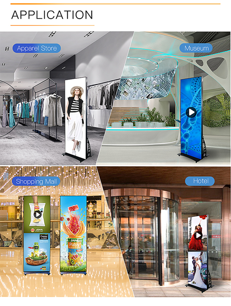 Digital Led Poster Screen 640x1920mm Standing Led Display