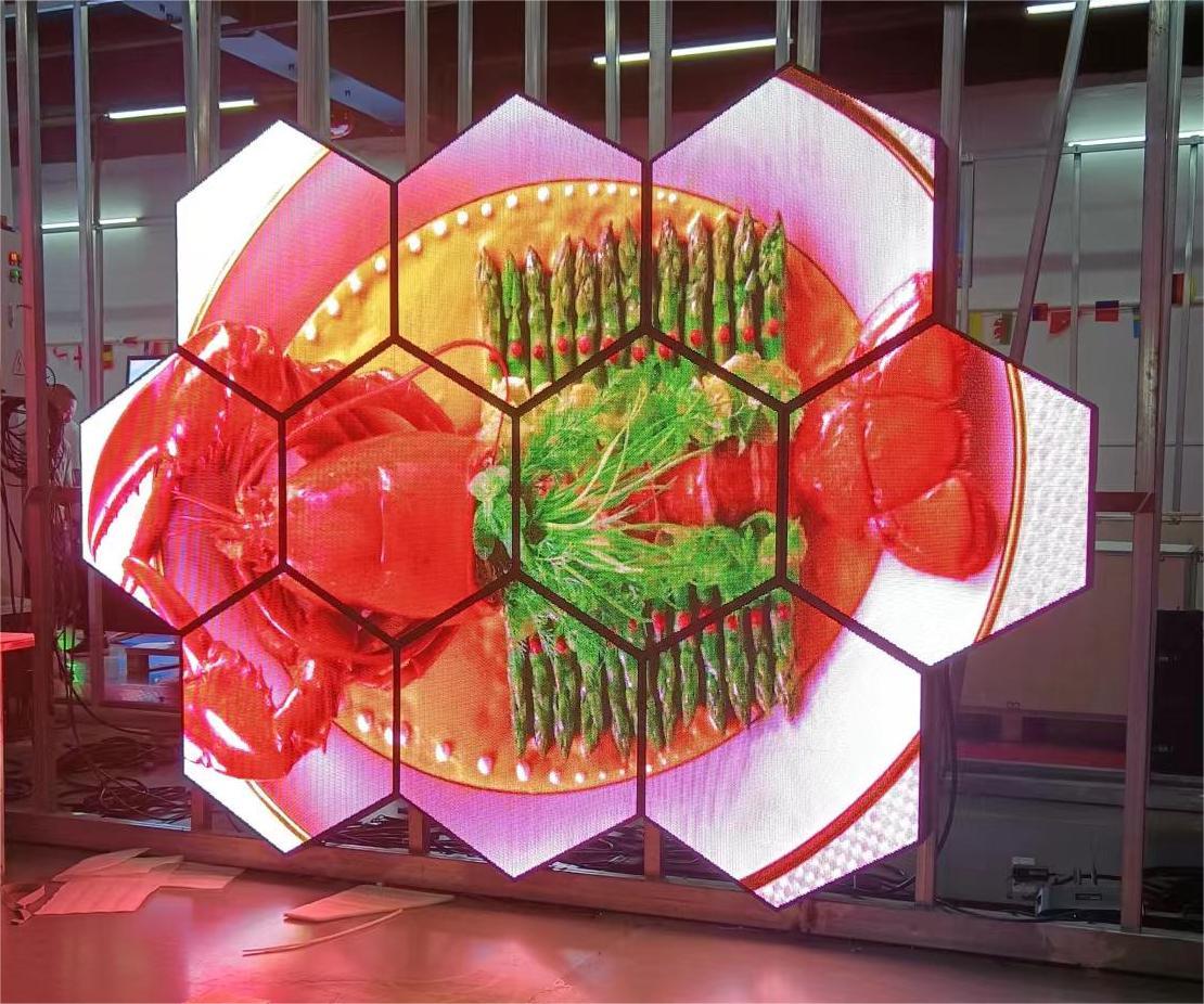Outdoor led display P3.1 Hexagonal LED Display Screen