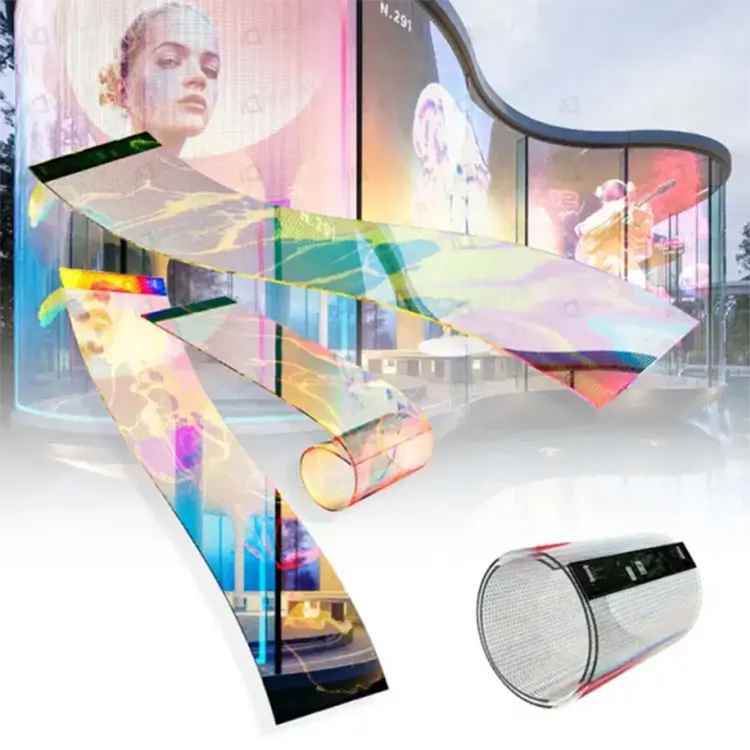 Transparent Led Film Display on Window Flexible Transparent Video Wall