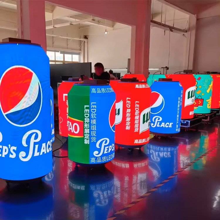  Indoor Advertising Flexible Led Display Beer led display Cola led screen Can led display