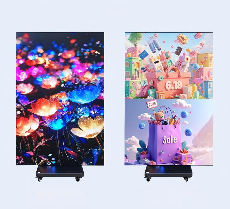 P1.25 Tri Fold Poster Led display Foldable led Screen Double Sided led dispaly