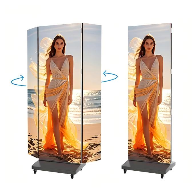 P2.5 Tri Fold Poster Led display Foldable led Screen Double Sided led dispaly