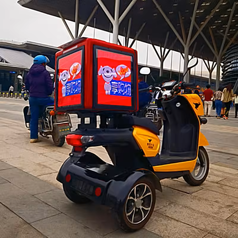 P2.5 LED Motorcycle Take-out Delivery Food Box LED Screen Display