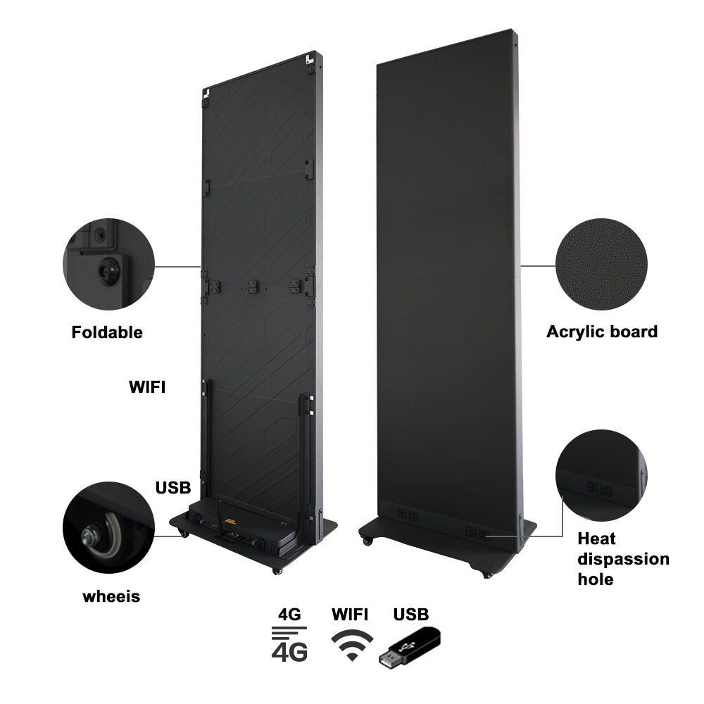 Dual-Sided Foldable LED Poster/Standing LED Advertising Screen