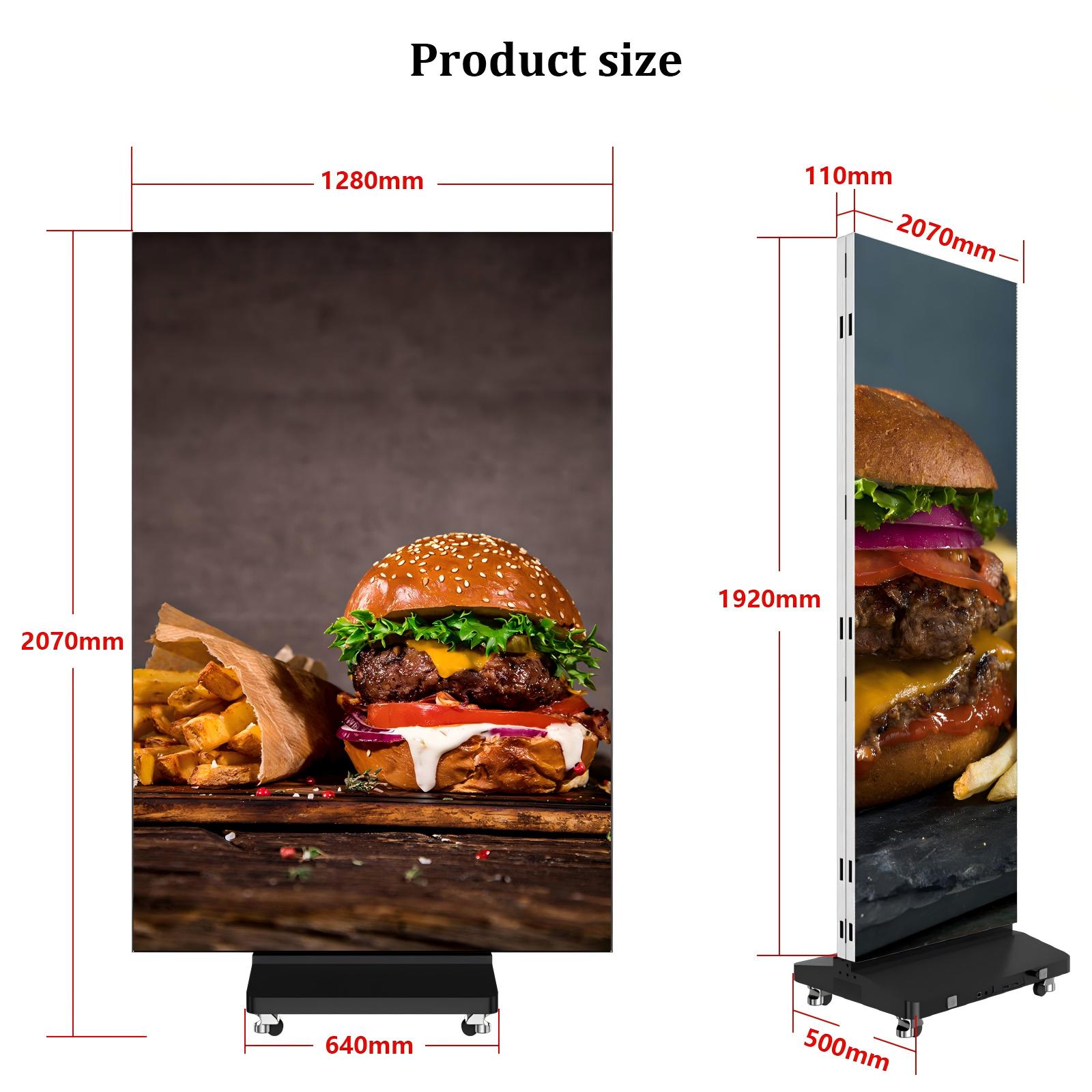 Tri-fold LED Poster Display