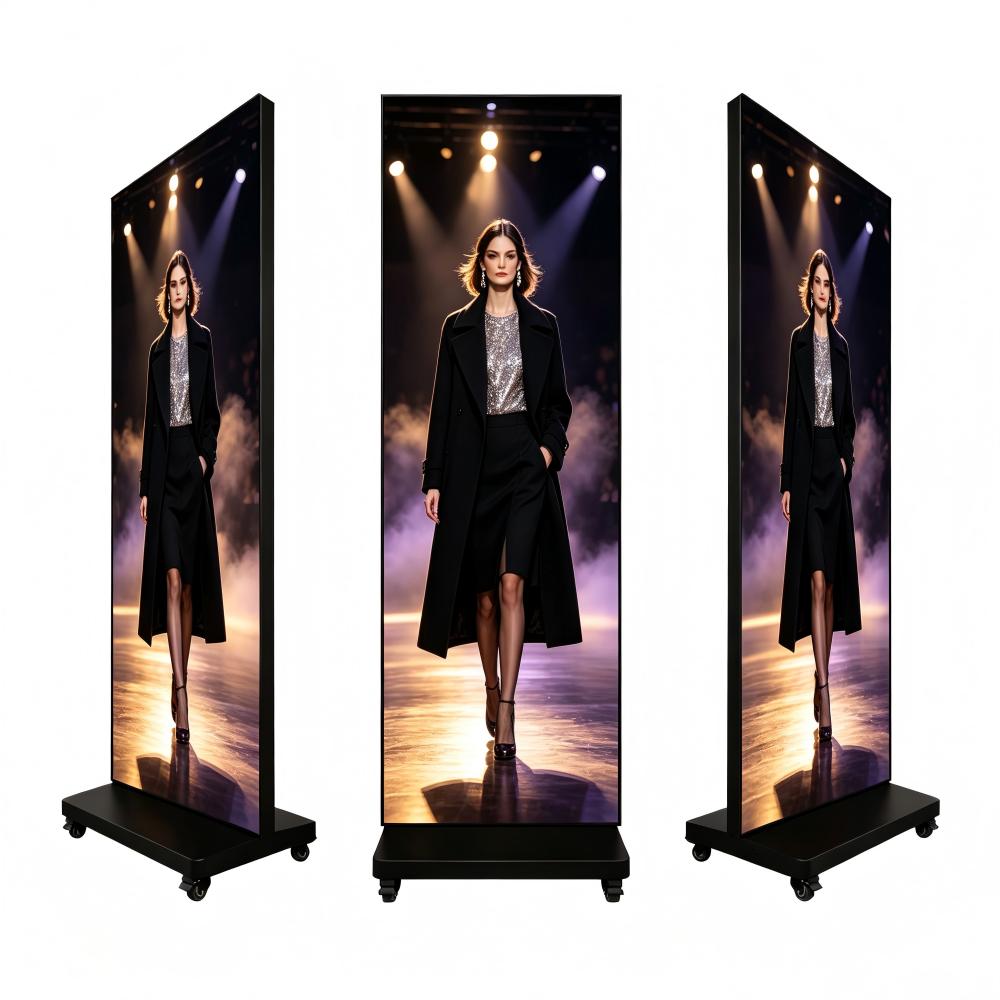 Ultra Slim LED Poster Screen: Foldable Freestanding Digital Signage for Indoor Commercial Advertising
